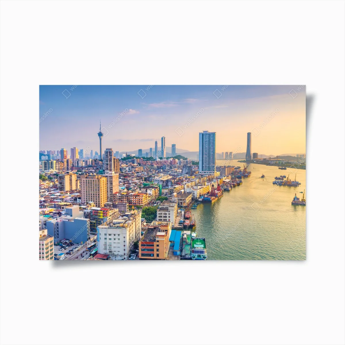 Plakat Macao panorama miasta o zachodzie słońca – Wallissimo® Plakat Macao panorama miasta o zachodzie słońca – Wallissimo®