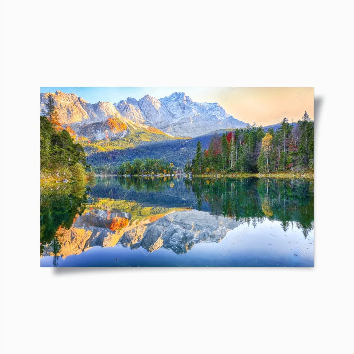 Plakat jesienne odbicie na Eibsee przy Zugspitze – Wallissimo® Plakat jesienne odbicie na Eibsee przy Zugspitze – Wallissimo®