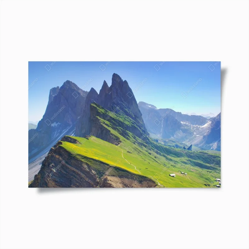 Plakat majestatyczne Seceda w Dolomitach