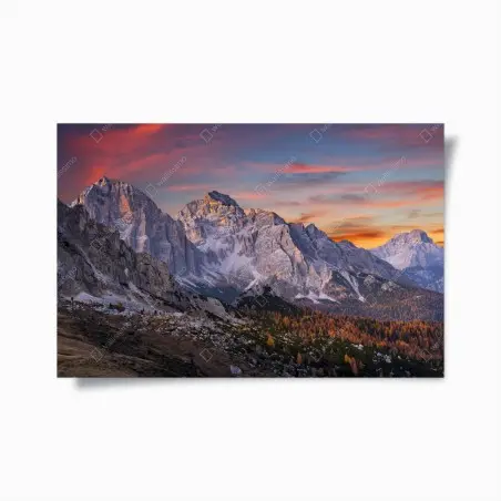 Plakat majestatyczny jesienny zachód w górach – Wallissimo®