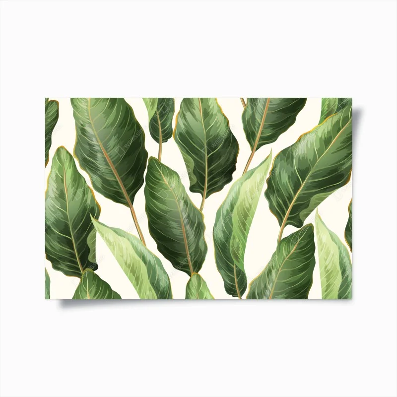 Plakat tropikalny wzór z liśćmi bananowca