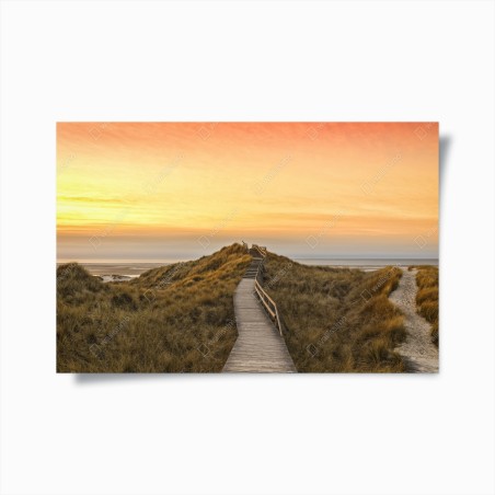 Plakat zachód słońca nad plażą Amrum – Wallissimo®