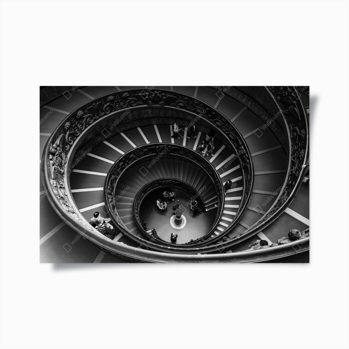 Plakat dramtyczne spiralne schody w monochromii – Wallissimo®