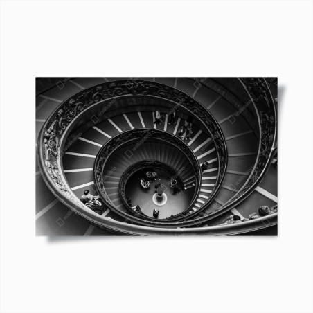 Plakat dramtyczne spiralne schody w monochromii – Wallissimo®