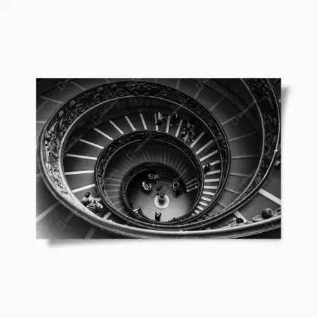 Plakat dramtyczne spiralne schody w monochromii – Wallissimo®