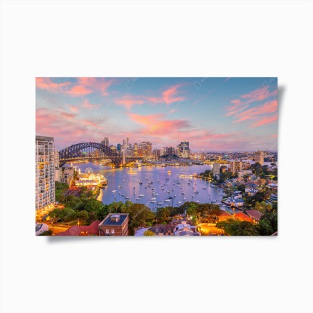 Plakat zachód słońca nad Sydney – Wallissimo®