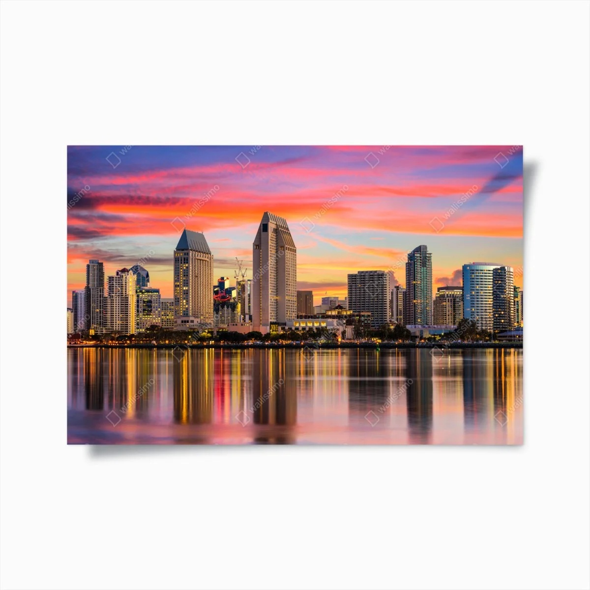 Plakat San Diego zachód słońca panorama miasta – Wallissimo® Plakat San Diego zachód słońca panorama miasta – Wallissimo®