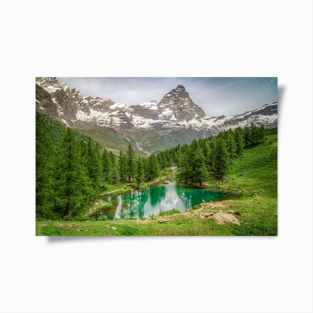 Plakat błękitne jezioro przy Cervinia – Wallissimo®
