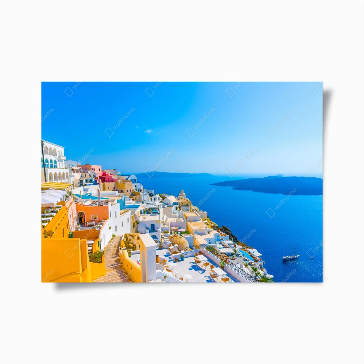 Plakat słoneczny widok na kalderę Santorini – Wallissimo® Plakat słoneczny widok na kalderę Santorini – Wallissimo®