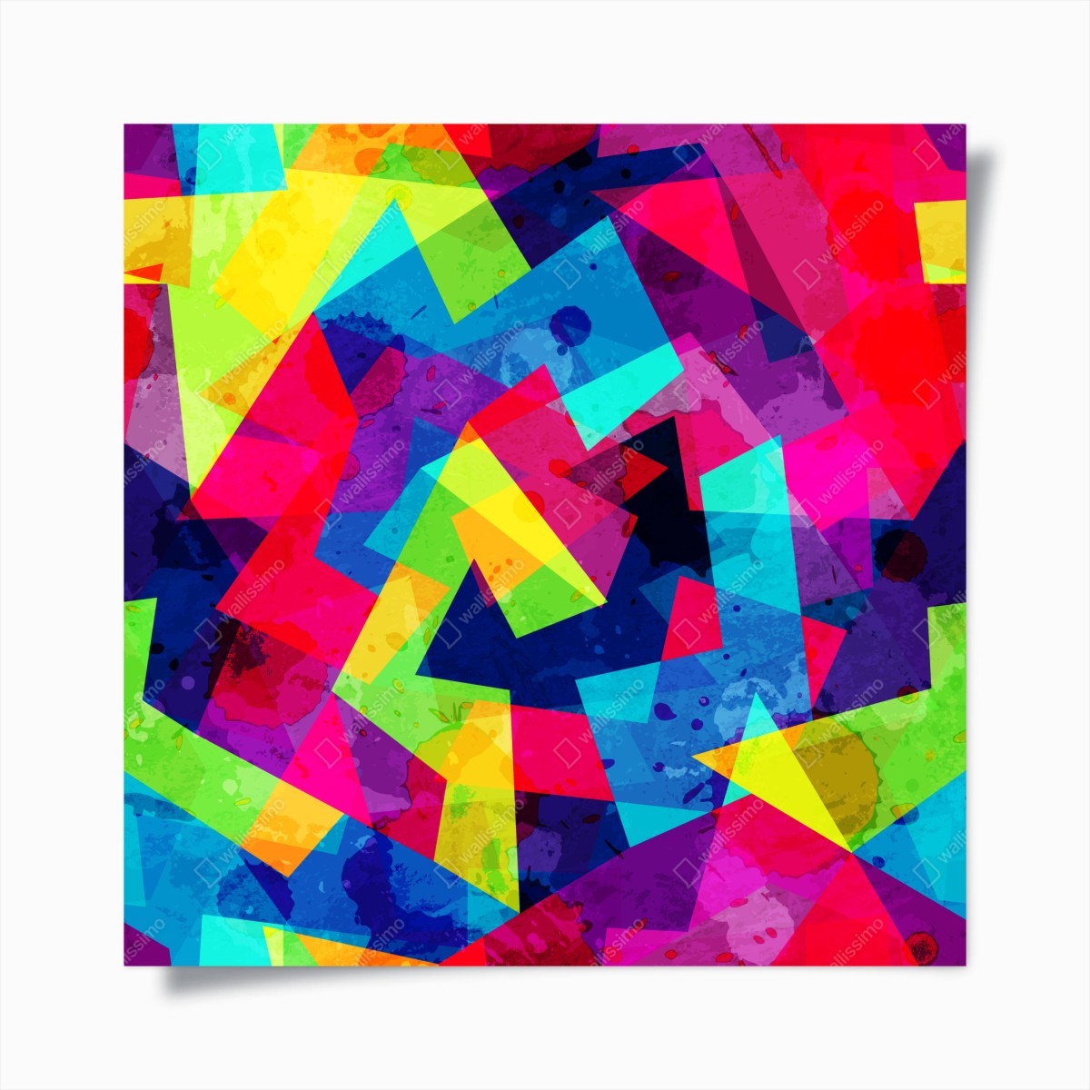 Plakat żywy geometryczny akwarelowy kolaż – Wallissimo®