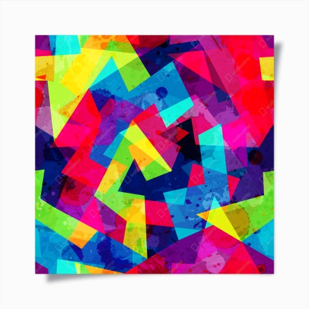 Plakat żywy geometryczny akwarelowy kolaż – Wallissimo®