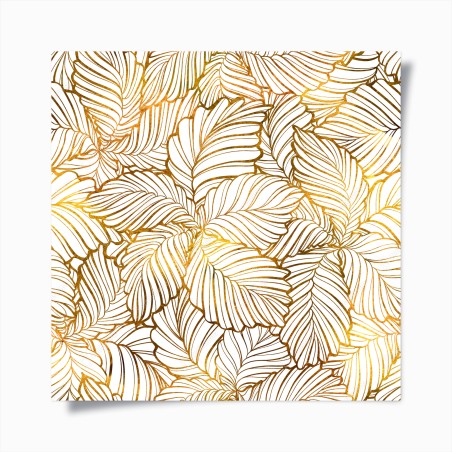 Plakat złote liście w stylu line art – Wallissimo®