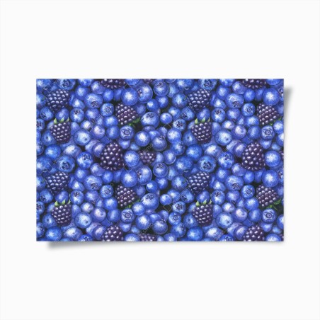 Plakat wzór akwarelowy z borówkami i jeżynami – Wallissimo®