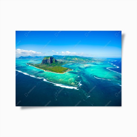 Plakat Le Morne turkusowa laguna panorama – Wallissimo®