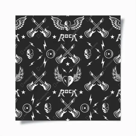Plakat bezszwowy wzór rockowych ikon – Wallissimo®