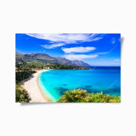 Plakat turkusowy nadmorski pejzaż plaży – Wallissimo®