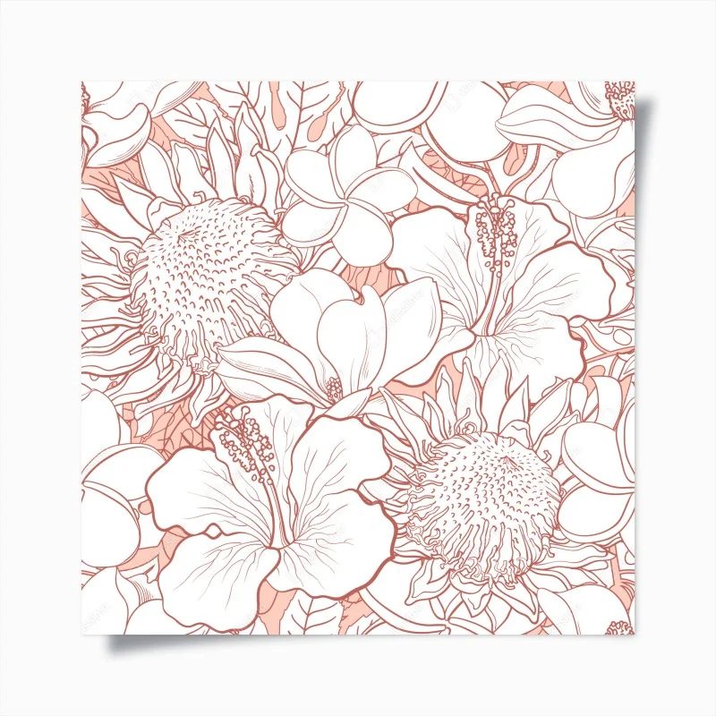 Plakat delikatny koralowy wzór kwiatowy