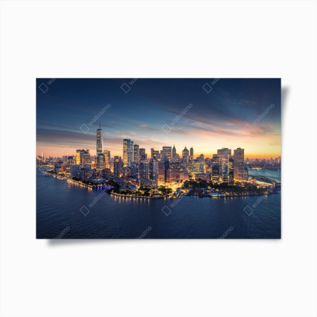 Plakat Manhattan panorama o wschodzie słońca – Wallissimo®