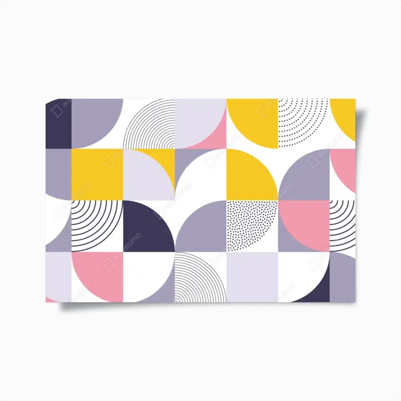 Plakat pastelowy geometryczny wzór z półkolami