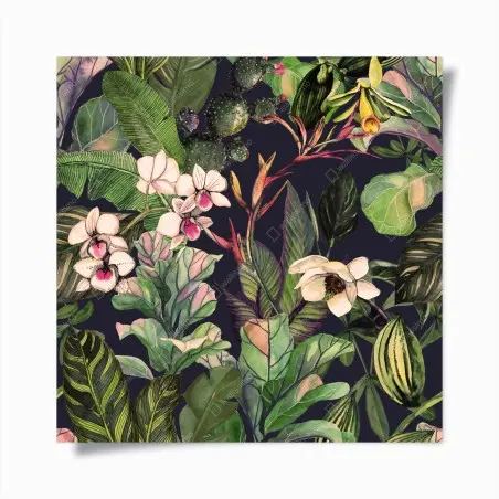 Plakat tropikalny akwarelowy wzór botaniczny – Wallissimo®