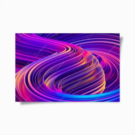 Plakat intensywny fioletowy 3d wir wstęg – Wallissimo®