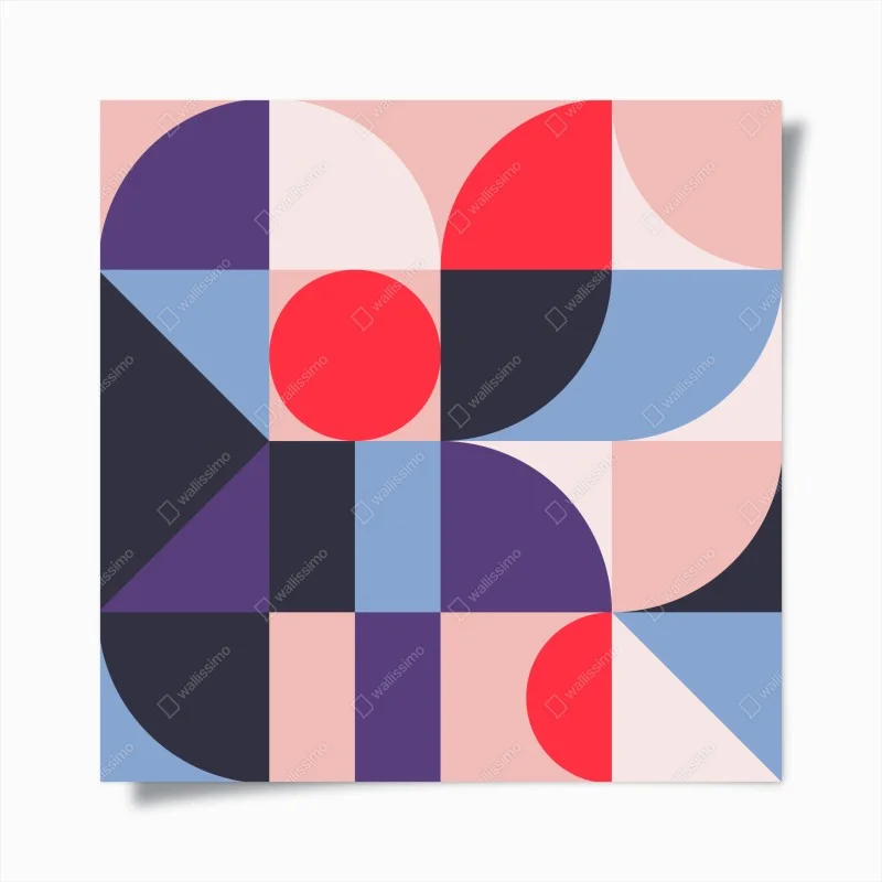 Plakat geometryczna pastelowa kompozycja