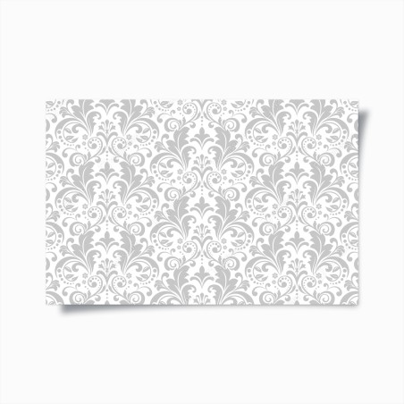 Plakat elegancki szary wzór damasceński – Wallissimo®