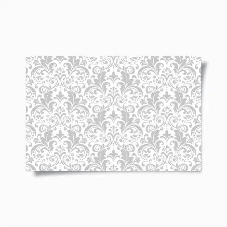 Plakat elegancki szary wzór damasceński – Wallissimo®