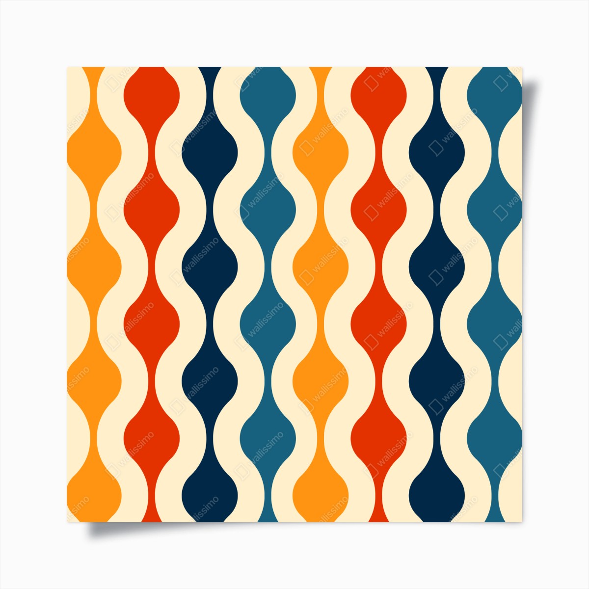 Plakat retro falisty wzór mid-century – Wallissimo®