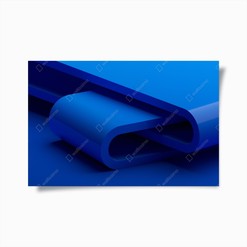 Plakat minimalna niebieska wstęga geometryczna