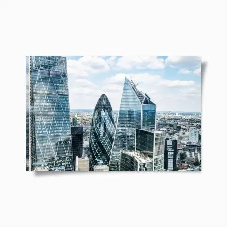Plakat nowoczesna panorama Londynu ze szklanymi drapaczami chmur – Wallissimo®
