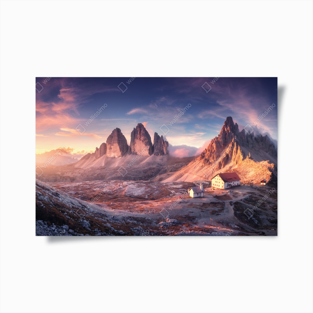 Plakat wschód słońca nad szczytami Dolomitów – Wallissimo® Plakat wschód słońca nad szczytami Dolomitów – Wallissimo®