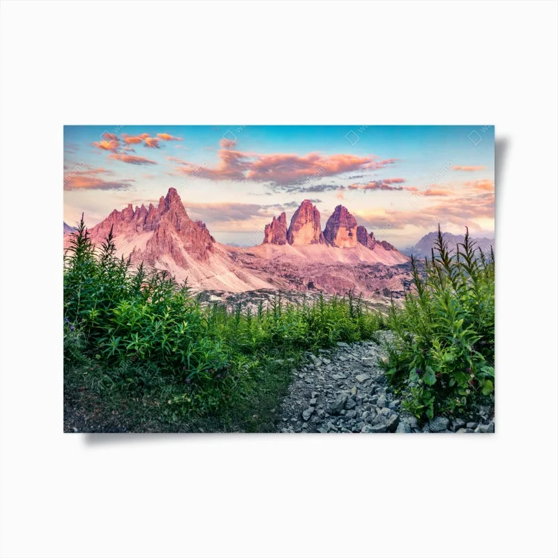 Plakat zachód słońca w Tre Cime di Lavaredo – Wallissimo®