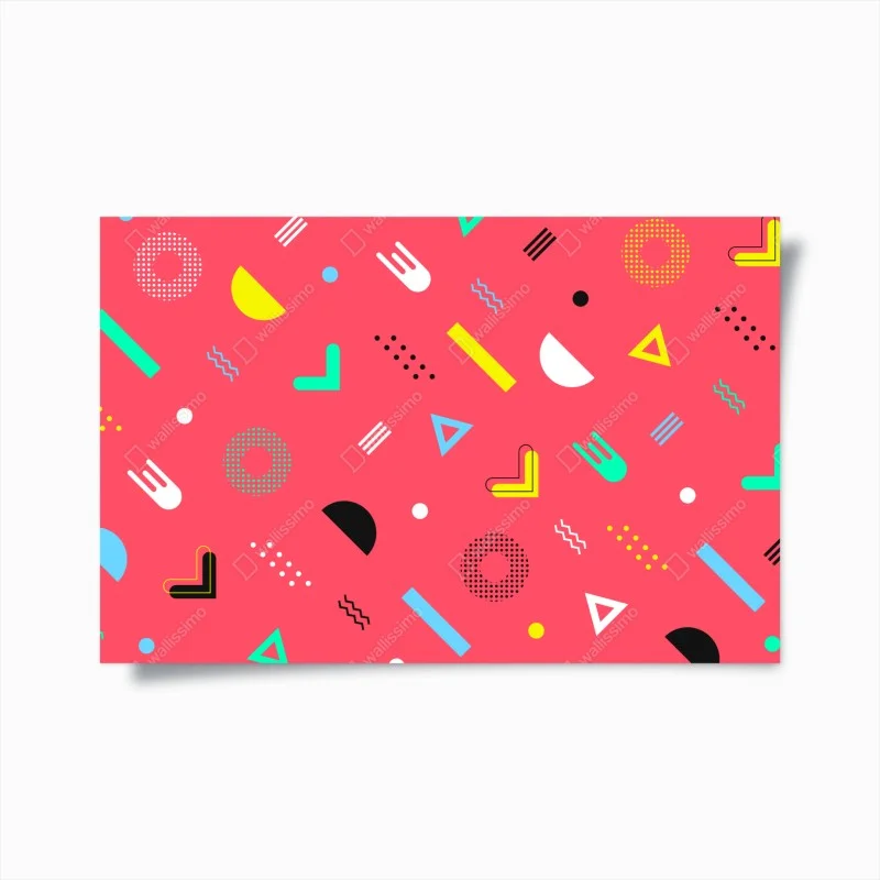 Plakat żywy memphis geometryczny wzór
