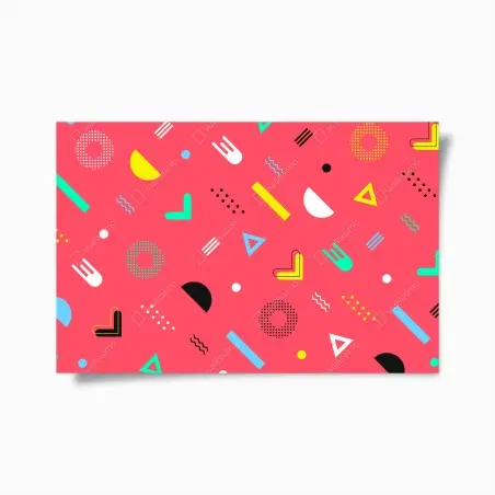 Plakat żywy memphis geometryczny wzór – Wallissimo®