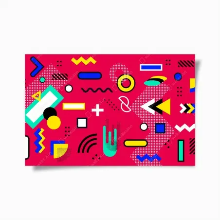 Plakat żywy geometryczny wzór pop – Wallissimo®
