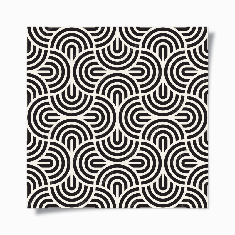 Plakat czarno-biały geometryczny wzór