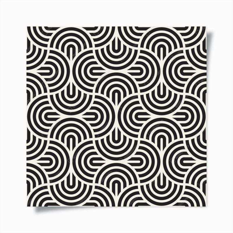 Plakat czarno-biały geometryczny wzór – Wallissimo®
