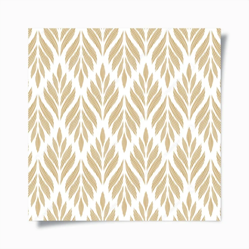 Plakat złoty wzór liści - bezszwowy motyw