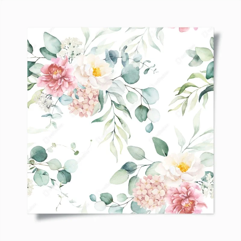 Plakat delikatny akwarelowy bukiet kwiatów