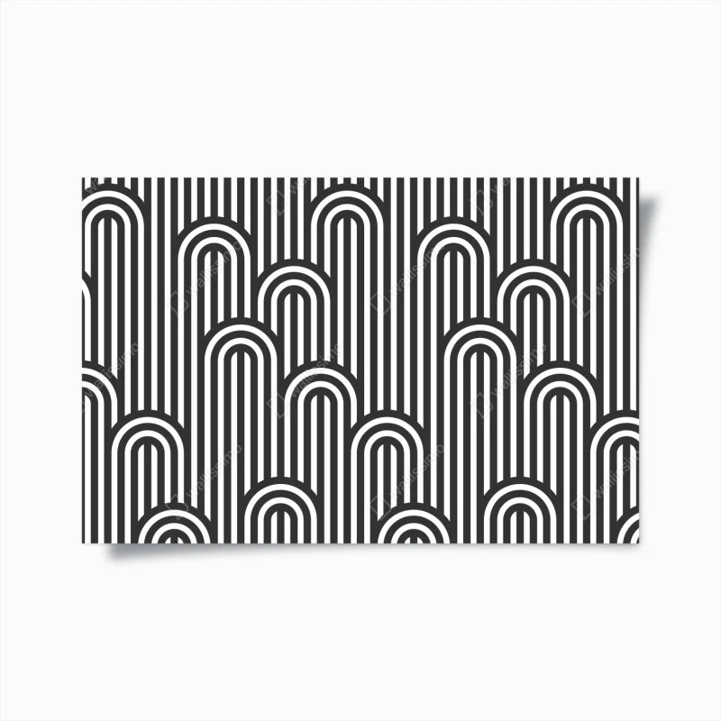 Plakat czarno-biały geometryczny wzór w paski