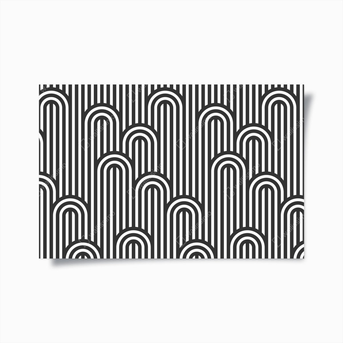 Plakat czarno-biały geometryczny wzór w paski – Wallissimo®