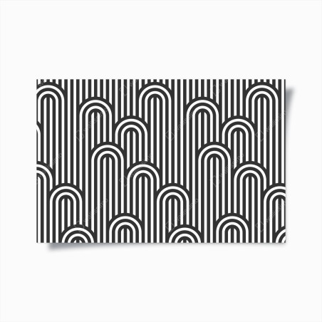 Plakat czarno-biały geometryczny wzór w paski – Wallissimo®