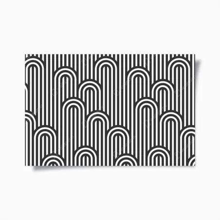 Plakat czarno-biały geometryczny wzór w paski – Wallissimo®