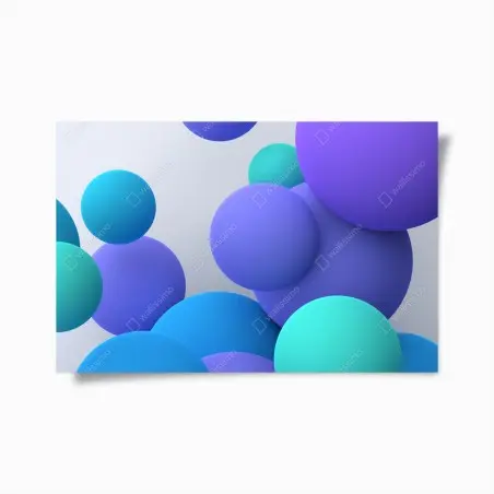 Plakat kolorowe pływające kule 3d abstrakcja – Wallissimo®
