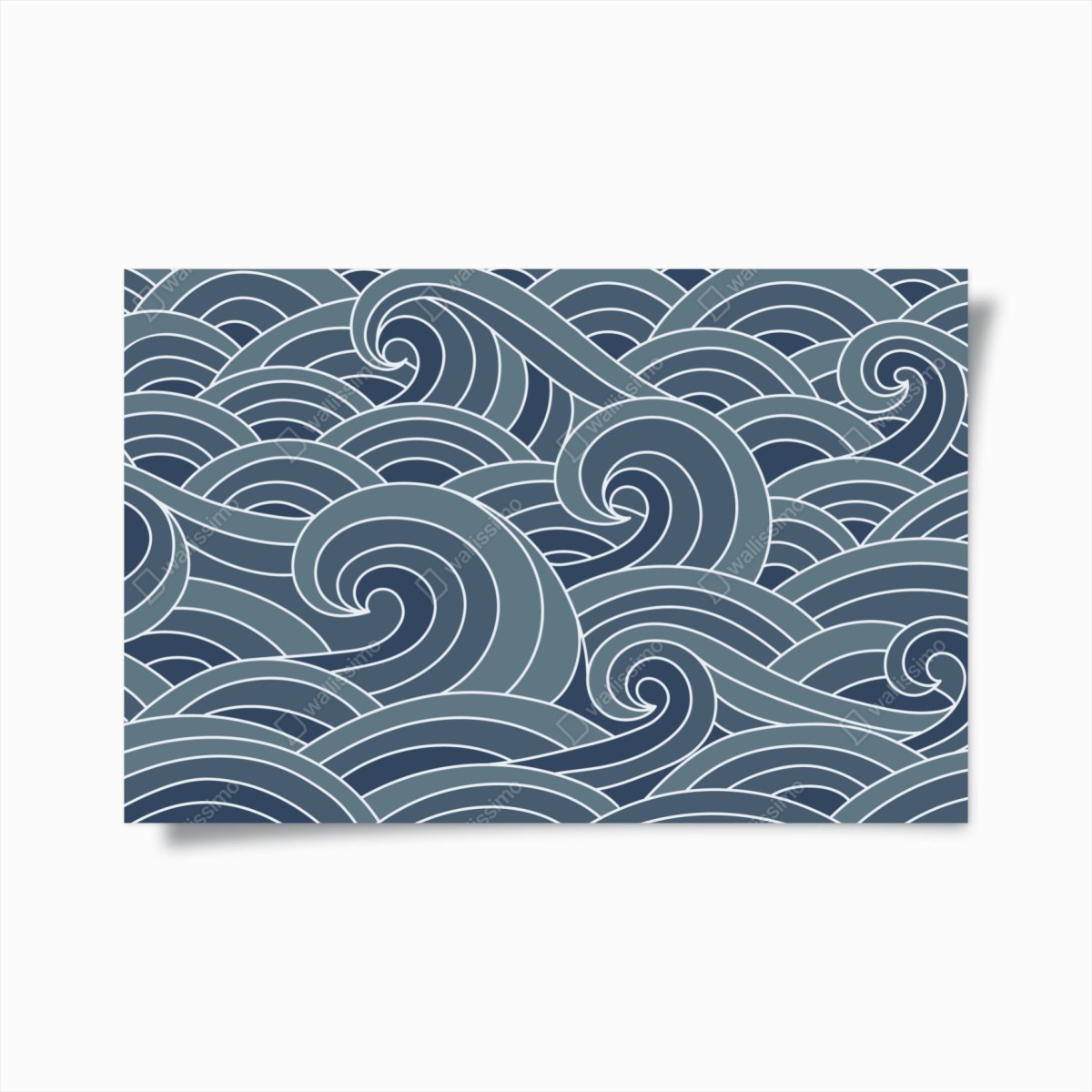 Plakat stylizowany wzór fal morskich – Wallissimo®