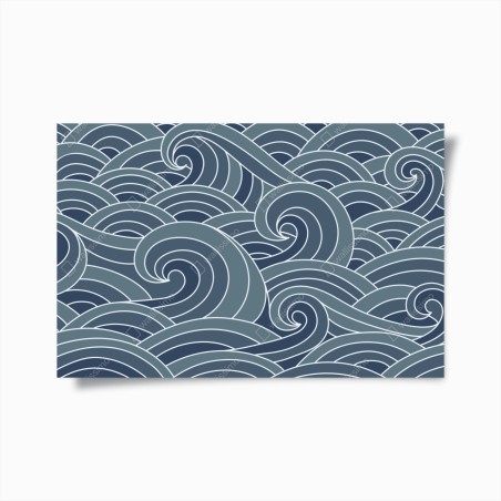 Plakat stylizowany wzór fal morskich – Wallissimo®
