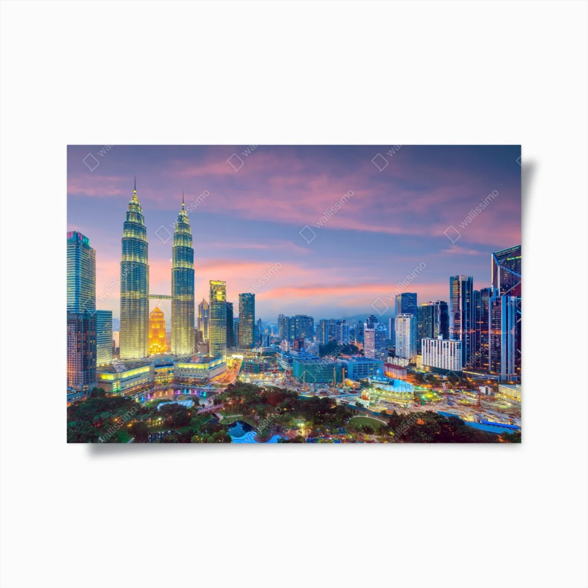 Plakat Kuala Lumpur panorama o zmierzchu – Wallissimo® Plakat Kuala Lumpur panorama o zmierzchu – Wallissimo®