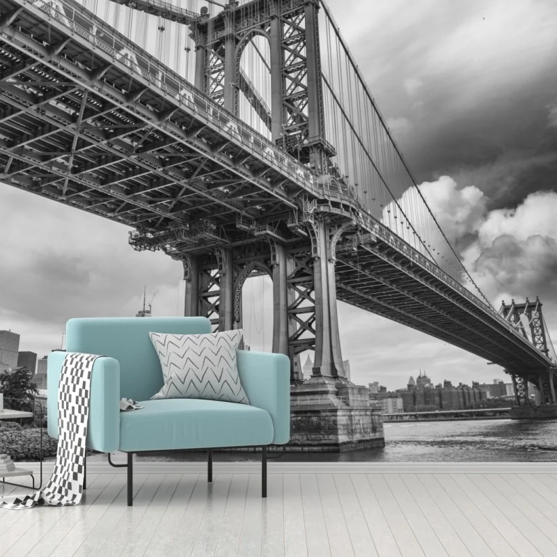 Fototapeta widok z dołu na most Manhattan i panoramę Nowego Jorku – Wallissimo®