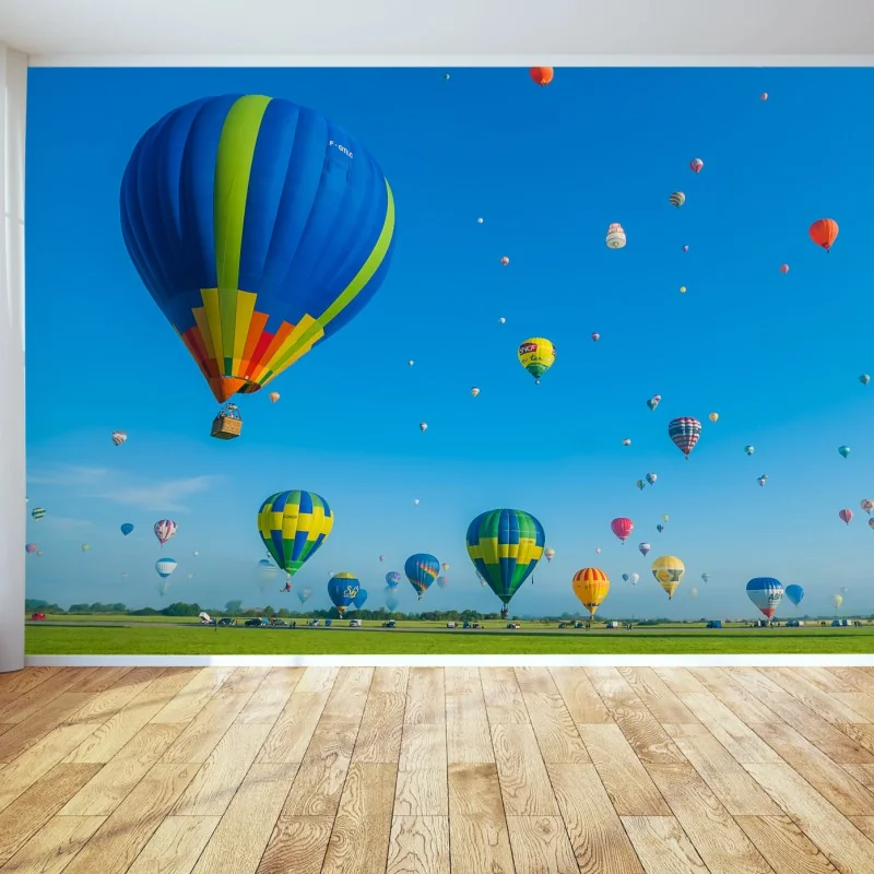 Fototapeta kolorowe balony nad Chambley – Wallissimo® Fototapeta kolorowe balony nad Chambley – Wallissimo®